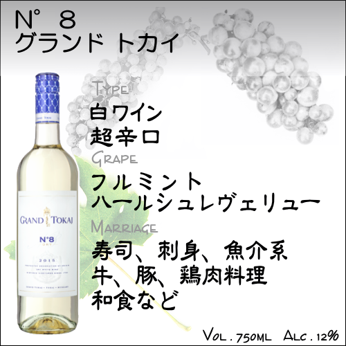 【白ワイン】N°8 ドライ グランド トカイ
