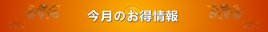 今月のお得情報